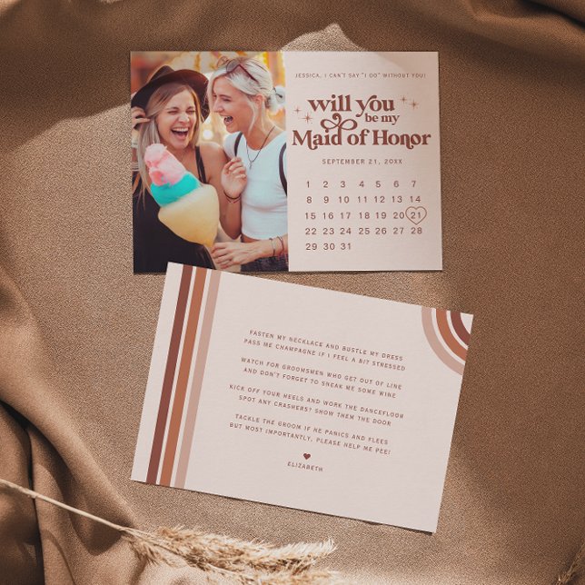 Var min Maid of honor | Foto och kalender Anteckningskort (Skapare uppladdad)