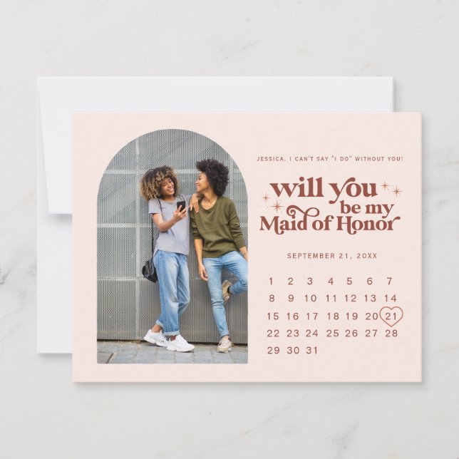 Var min Maid of honor | Foto och kalender Meddelande (Framsida)