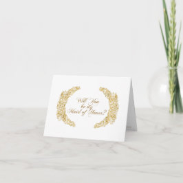 Var min Maid of honor-graverade Guld-blomma Löv Ar Inbjudan