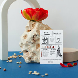 Var min maid of honor-kalender frieri + Info Card Inbjudningar