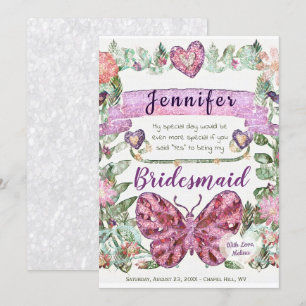 Var min Maid of honor med hjärta Inbjudningar