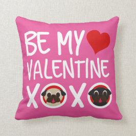 Var min mops för valentinen XOXO kudder rosor Kudde