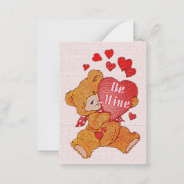 Var min Nalle Valentine Mini Kids-kort Anteckningskort