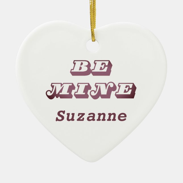 Var min Namn Retro Valentine Ornament (Framsidan)