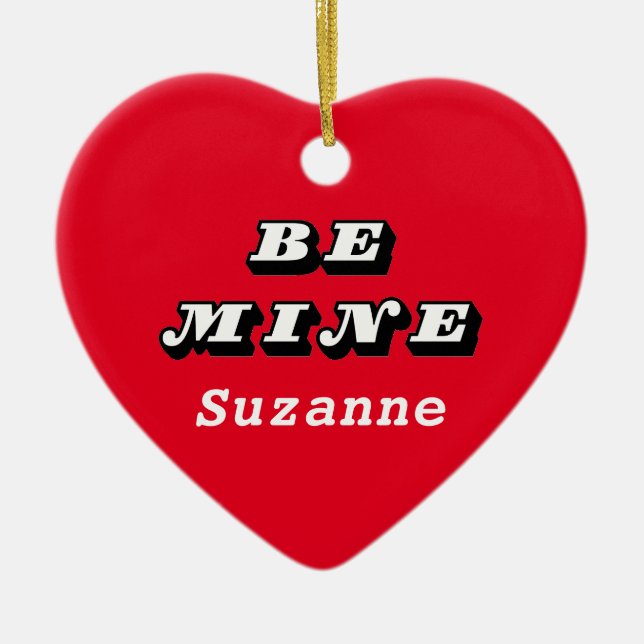 Var min Namn Valentine Red Ornament (Framsidan)