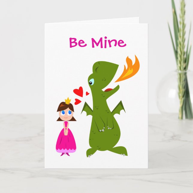 Var min prinsessa och Dinosaur Valentine Kort (Framsida)