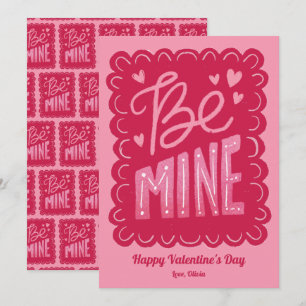 Var min Rosa Frimärke Valentine Julkort