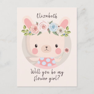 Var min skolflicka Cute Bunny Vykort