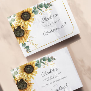 Var min solrosgeometri i Bridesmaid Eucalyptus Inbjudningar