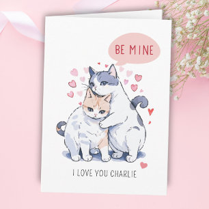 Var Min Söt Behaglig Kattpar Valentin dagen Helgkort