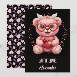 Var Min! Söt Rosa Teddybjörn Älskling  Kort