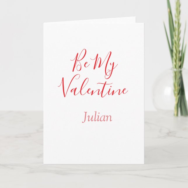 Var min valentin röda namn elegant kärlek par kort (Framsida)