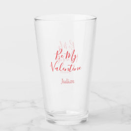 Var min valentin röda namn eleganta kärlek kärleks glaskopp