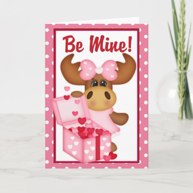 Var min! Valentindagen Moose Card d4 Helgkort (Framsida)