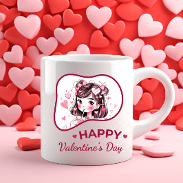 Var min Valentine? - Adoring Hearts Kärlek Två-Tonad Mugg