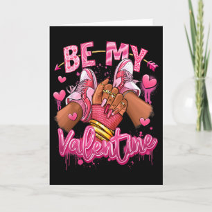 Var Min Valentine Afro Flicka Sneakers Alla Hjärta Kort