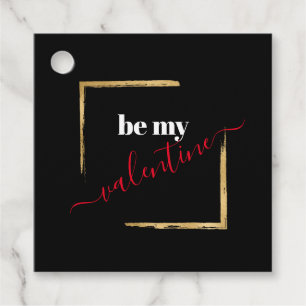 Var min Valentine Anpassningsbar Black Typography Gåvor Etiketter