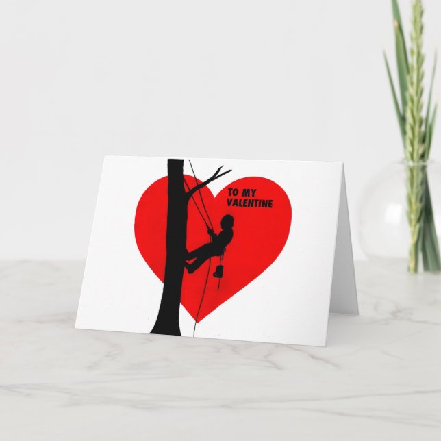 Var min Valentine Arborist Träd Surgeon Chainszon Kort (Framsida)