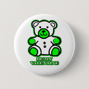Var min Valentine Bear White-Grönt MUSEUM Zazzle Knapp