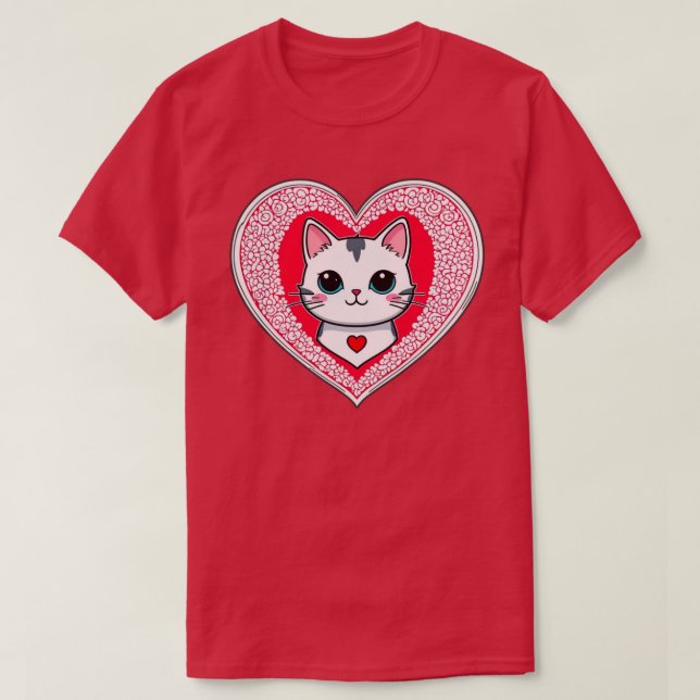 Var min Valentine Cat Heart T-Shirt (Design framsida)
