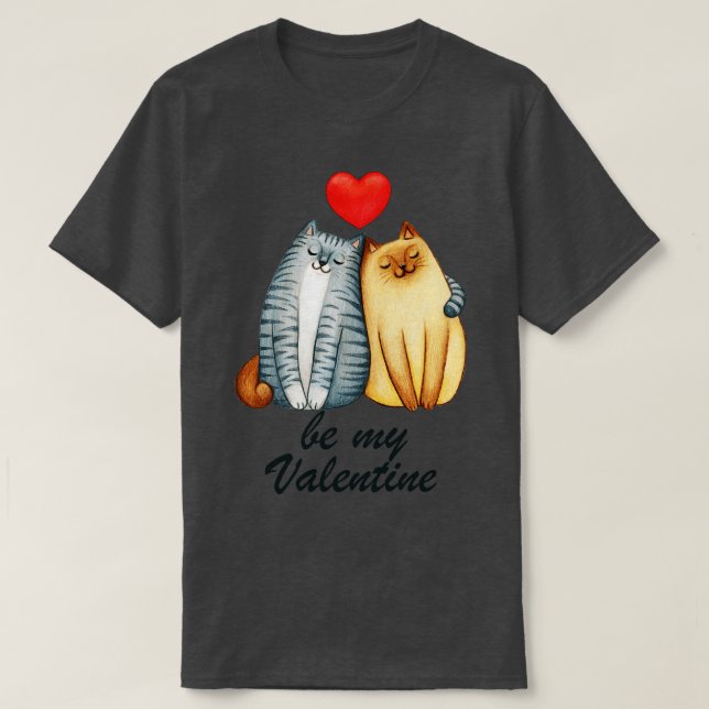 Var min Valentine Cats Kärlek Valentines day Pet A T Shirt (Design framsida)