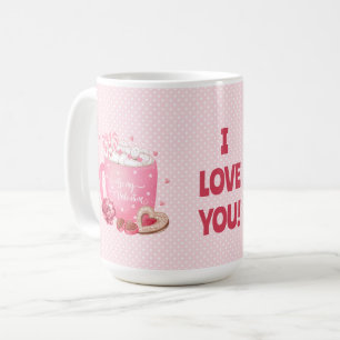 Var min Valentine Cocoa, kakor, sötsaker, Rosa, rö Kaffemugg