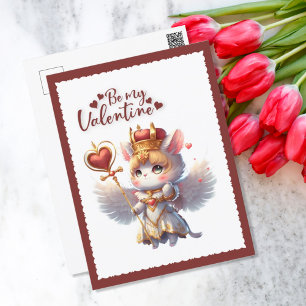 Var min Valentine Cute Chibi Cat Valentine Helg Vykort