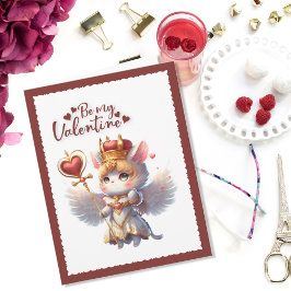 Var min Valentine Cute Chibi Cat Valentine Helgdag Kort