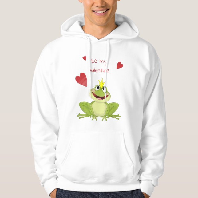 Var min Valentine Cute Frog Prince Hoodie (Framsida)