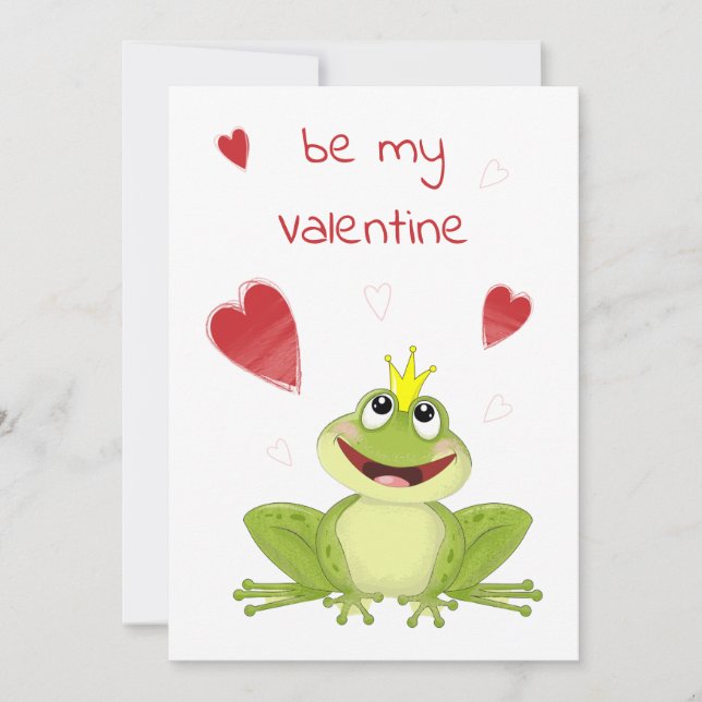 Var min Valentine Cute Frog Prince Julkort (Framsida)