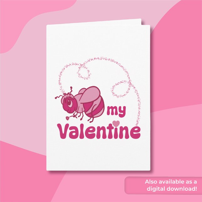 Var min Valentine Cute Humla Tecknad Kort (Skapare uppladdad)