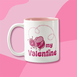 Var min Valentine Cute Humla Tecknad Två-Tonad Mugg