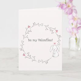 Var min Valentine! Cute Little Bunny Valentine Day Kort