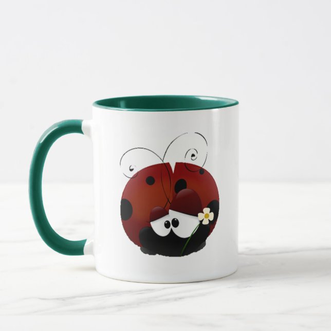 Var min Valentine Cute Red Ladybug-Tecknad Mugg (Vänster)