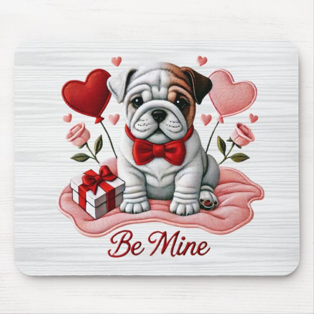 Var min Valentine English Bulldog Mousepad Musmatta (Framsidan)