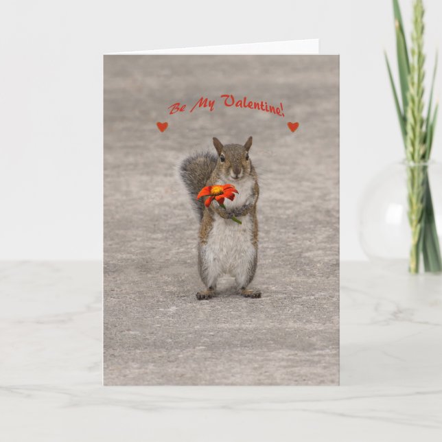 Var min Valentine från söt ekorre Helgkort (Framsida)
