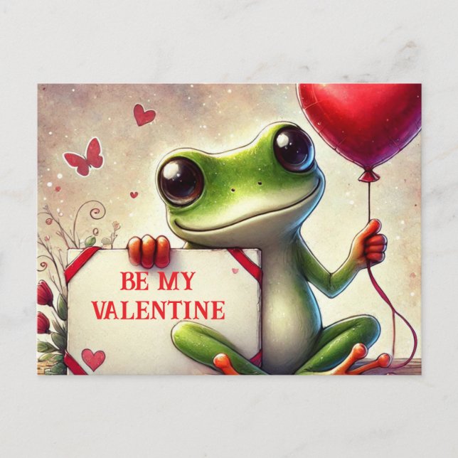 Var min Valentine Frog Vykort (Framsida)