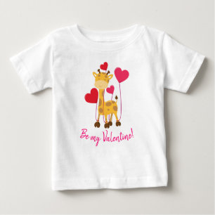 Var min Valentine gulliga Giraffe med ballonger T Shirt