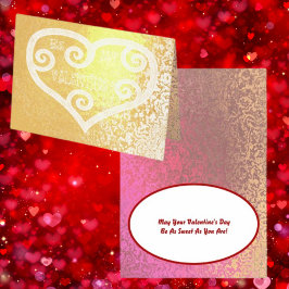 Var min Valentine Heart Swirl Shiny Mönster och Qu Folierat Kort