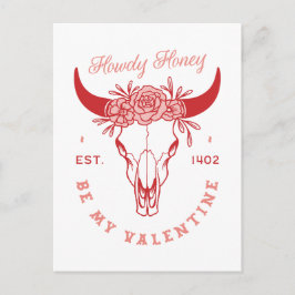 Var min Valentine-howdy-honungscowboyskalle blommi Vykort