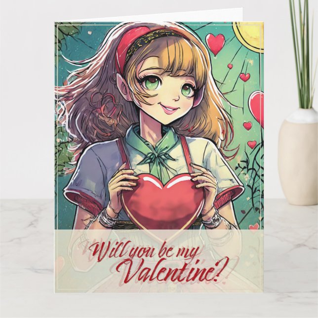 Var min Valentine i Manga Stil 33419 Kort (Framsida)