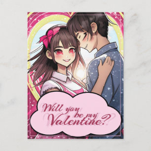 Var min Valentine i Manga Stil 58477 Helg Vykort