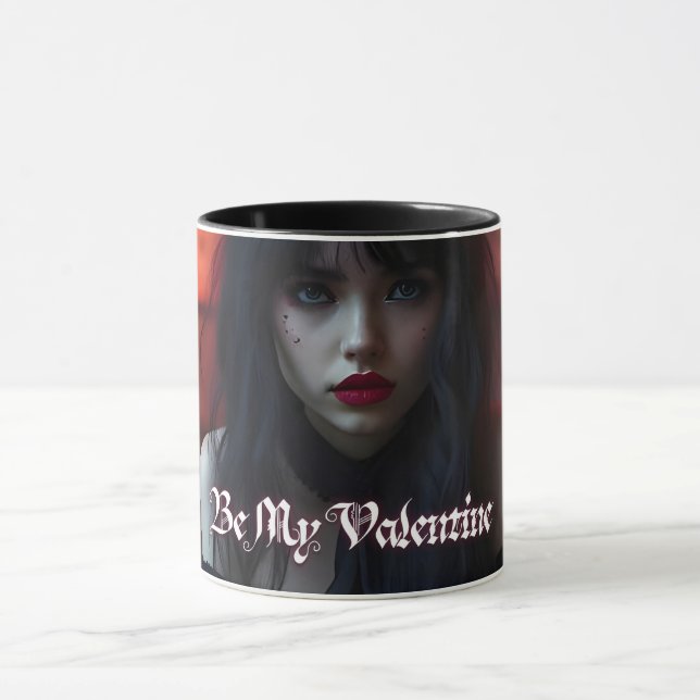 Var min Valentine i Mörk Romantik Mugg (Center)