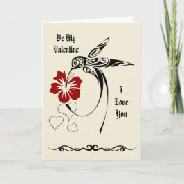 Var min Valentine - jag Kärlek du - Hummingbird Helgkort