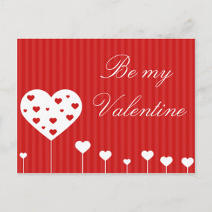 Var min Valentine Loely Red White Hearts Helgdag P Helg Vykort