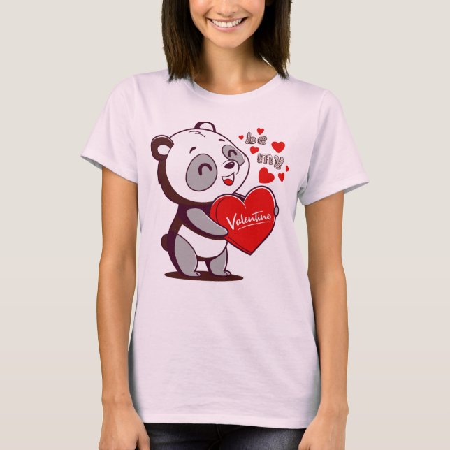 Var min Valentine med Panda T-Shirt och tillbehör (Framsida)