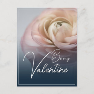 Var min Valentine med stora rosa ros Helg Vykort