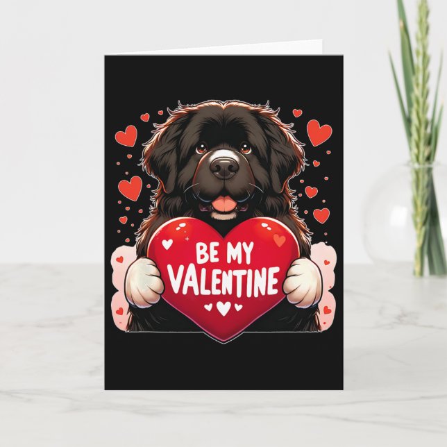 Var Min Valentine Newfie Hund Hjarta  Kort (Framsida)
