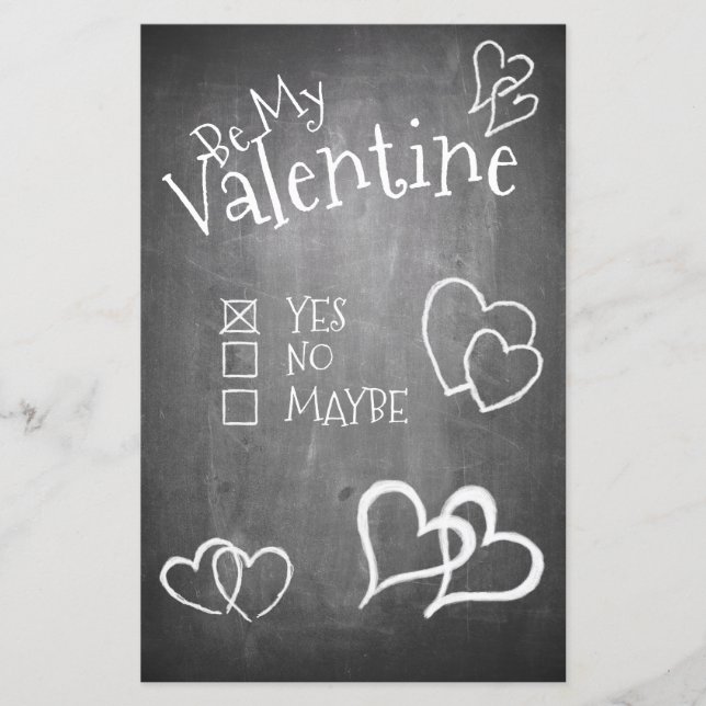Var min Valentine på ett kritbord (Framsida)