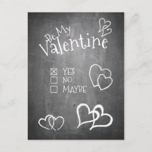 Var min Valentine på ett kritbord Helg Vykort